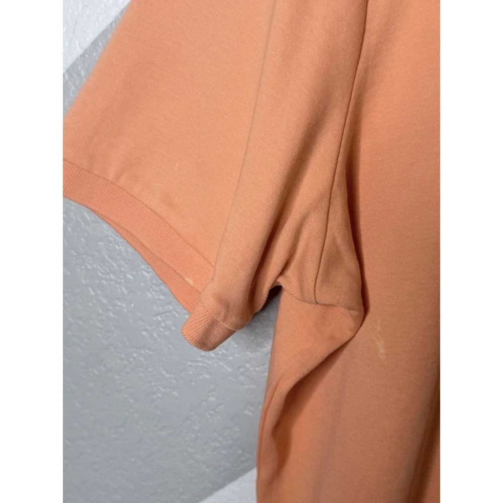 Polo Ralph Lauren Mens Large Polo Shirt Peach Orange Cotton Mesh Pony Logo Golf